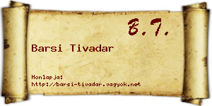 Barsi Tivadar névjegykártya